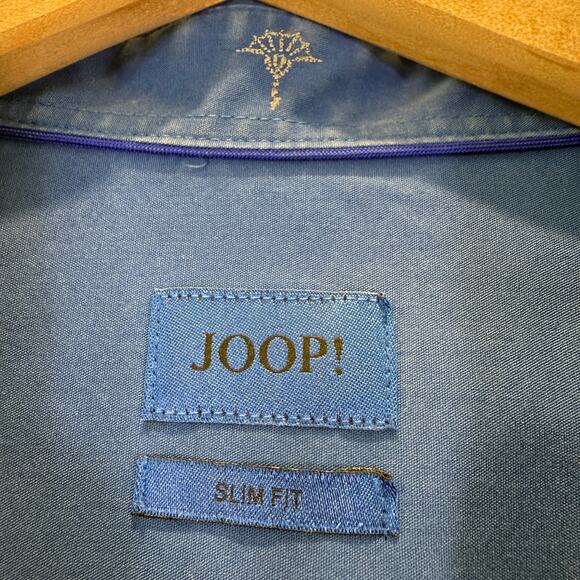 JOOP Button Down Shirt Size 39 Blue Slim Fit 100% Cotton - Picture 4 of 12